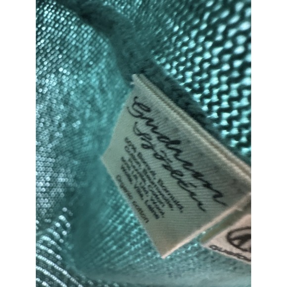 Gudrun Sjödén Sweater Dress Medium Teal Green Knit Tunic Knee Length Cotton Wool - Picture 7 of 10